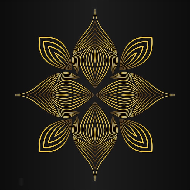 Luxury black background with gold floral ornament