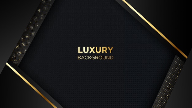 Luxury black background with golden line 