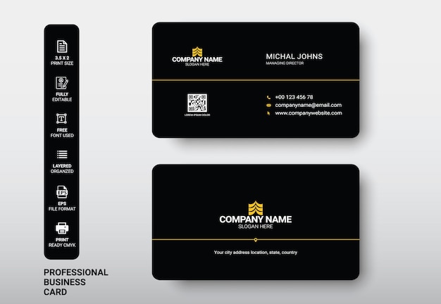 Luxury black business card template Free Vector