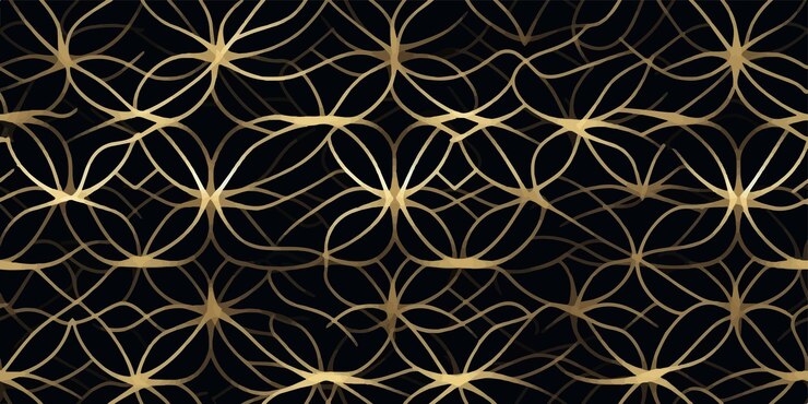 Vector luxury black gold background pattern seamless geometric line circle abstract design vector
