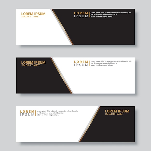 Vector luxury black gold banner template