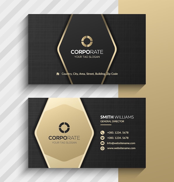 Luxury black and gold business card design template