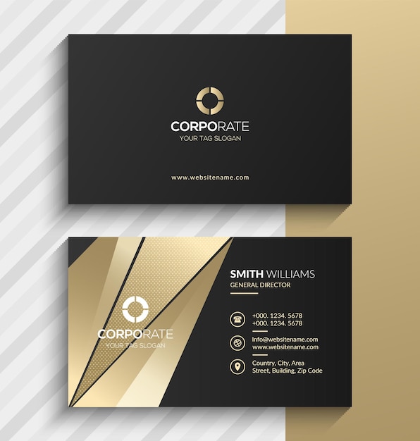 Luxury black and gold business card design template