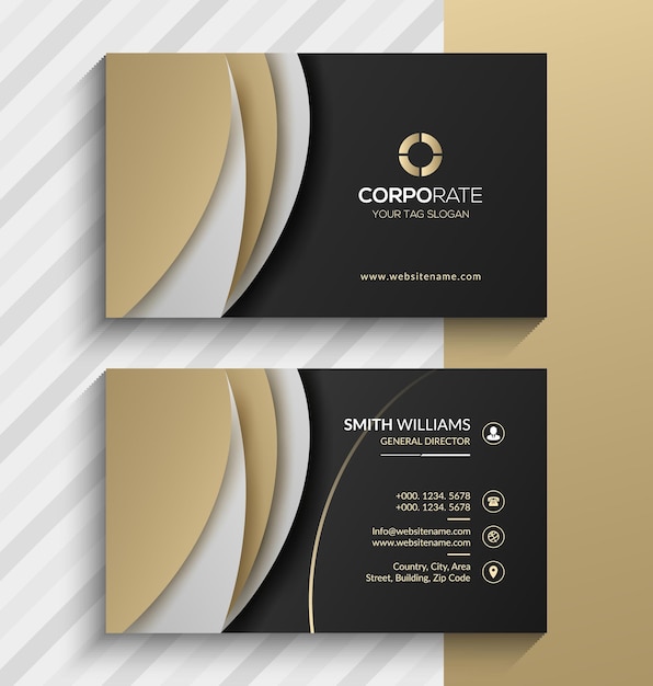 Luxury black and gold business card design template