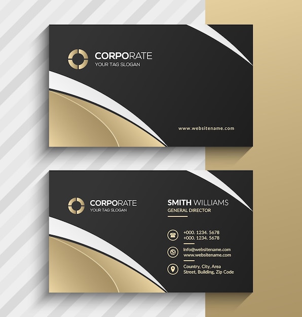 Luxury black and gold business card design template