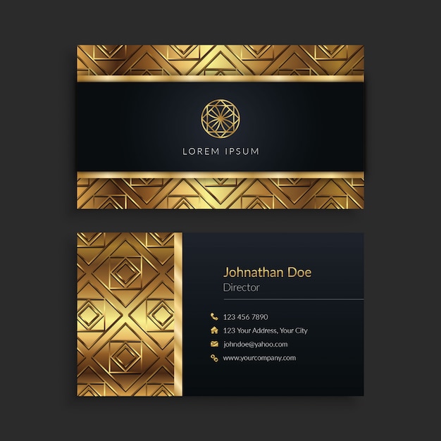 Premium Vector | Luxury Black & Gold Business Card