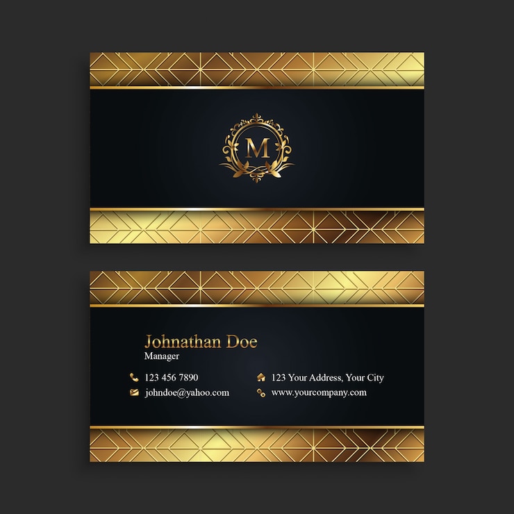 Vector luxury black & gold business card