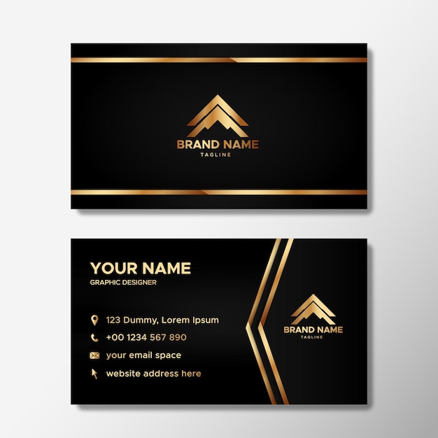 Luxury black and gold business identity cards