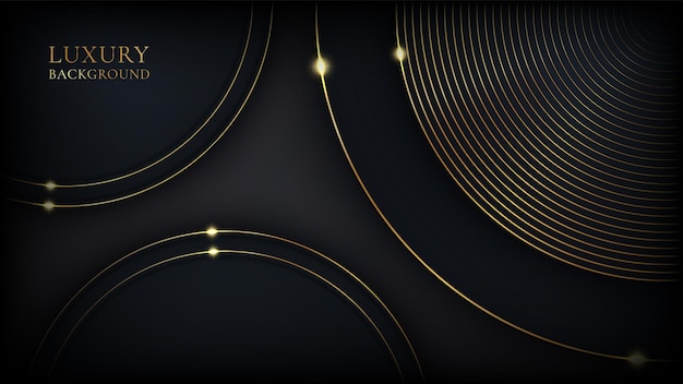 Luxury black and gold elegant circle shape abstract background