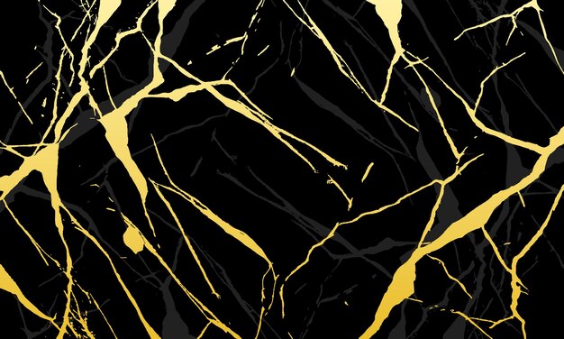 Luxury black and gold marble texture background vector panoramic marbling texture design per banner