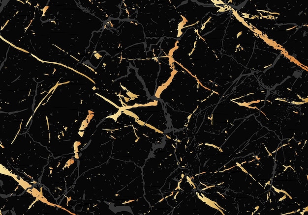 Luxury black and gold marble texture background vector. panoramic marbling texture design for banner