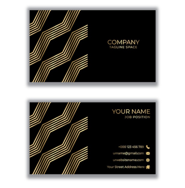 LUXURY BLACK AND GOLDEN BUSINESS CARD.