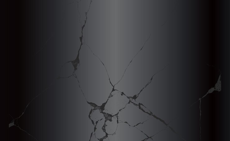 Vector luxury black metal gradient background with distressed cracked concrete texture