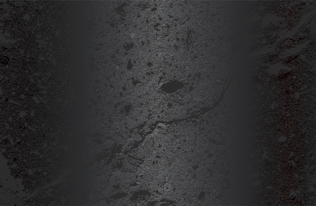 Vector luxury black metal gradient background with distressed cracked concrete texture