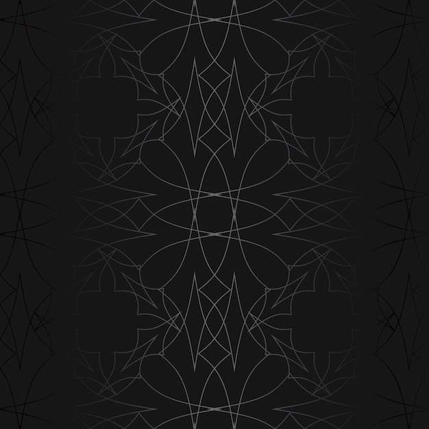 Luxury black metal gradient background with geometric seamless pattern modern ornament