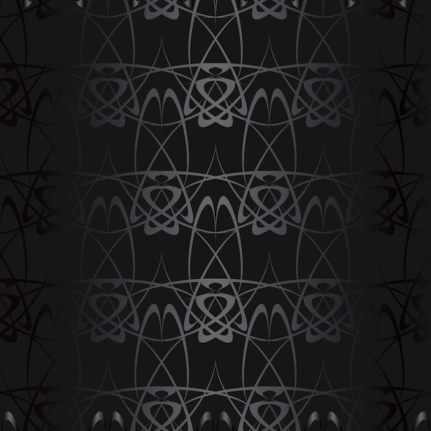 Luxury black metal gradient background with geometric seamless pattern