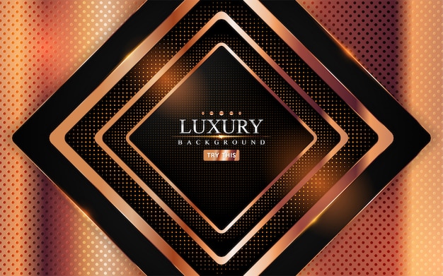 Luxury black modern background with abstract golden element.