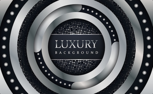 luxury black overlap silver glitters background