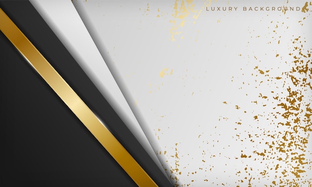 Luxury black and white background with gold grunge marble texture