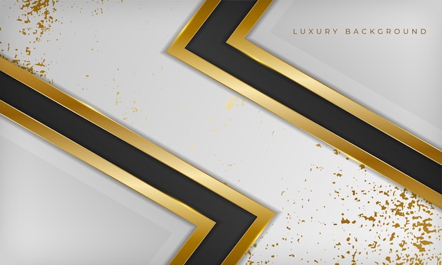 Vector luxury black and white background with gold grunge marble texture