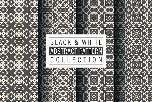 Luxury black and white pattern set in mosaic style