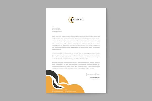 Luxury black and yellow letterhead template