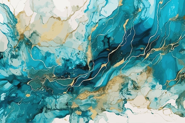 Luxury blue abstract background of marble liquid ink art painting on paper