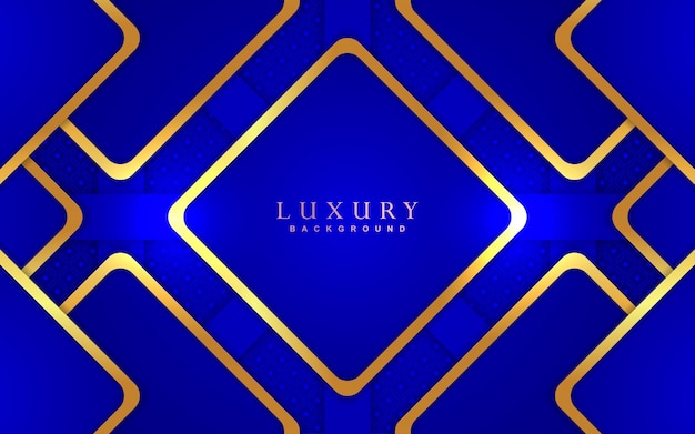 Luxury blue background with golden decoration