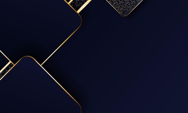 Vector luxury blue background with golden element