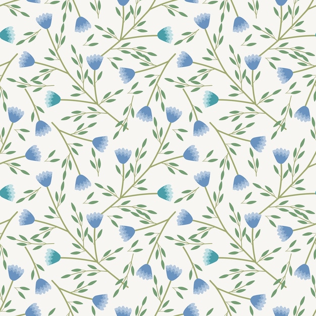 Luxury blue flower decorate background seamless pattern