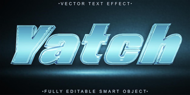 Luxury Blue Yatch Shiny Vector Volledig bewerkbaar Smart Object Text Effect