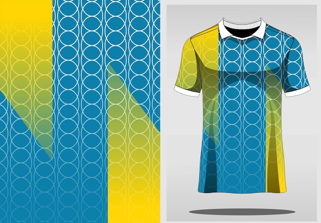 Luxury blue and yellow sport jersey template