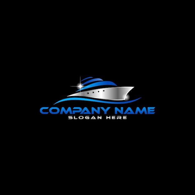 Vector luxury boat logo design