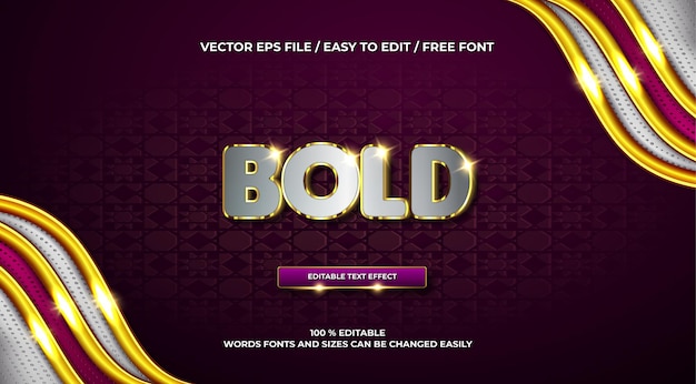 Luxury bold 3d text effect