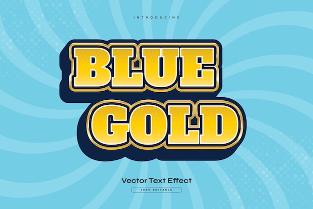 Luxury Bold Blue and Gold Text Effect