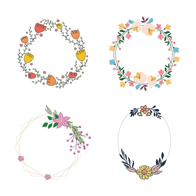 luxury botanical gold wedding frame elements on white background set of polygon circle glitters