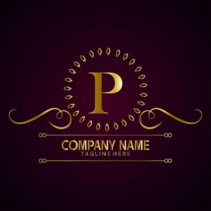 वेक्टर luxury brand letter p logo with crown