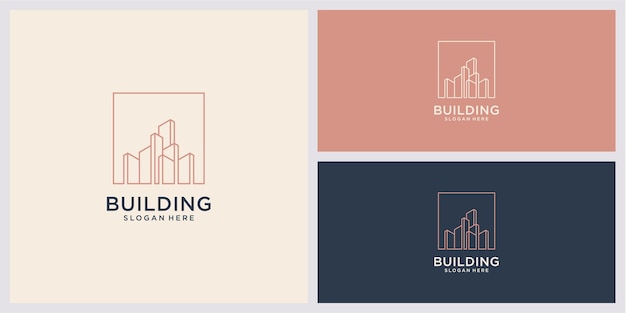 Luxury building architecture logo design inspiration business card