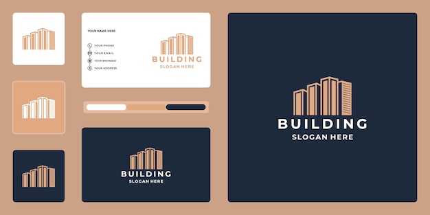 Luxury building logo design inspiration with business card