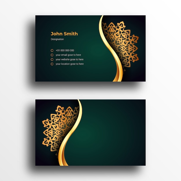 Luxury Business Card Design Template With Luxury Ornamental Mandala Arabesque design