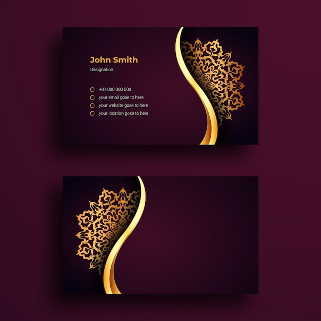 Luxury Business Card Design Template With Luxury Ornamental Mandala Arabesque design