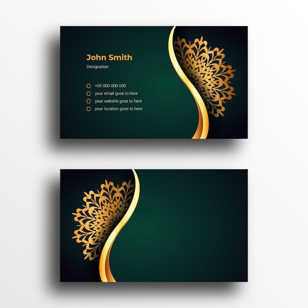 Luxury Business Card Design Template With Luxury Ornamental Mandala  