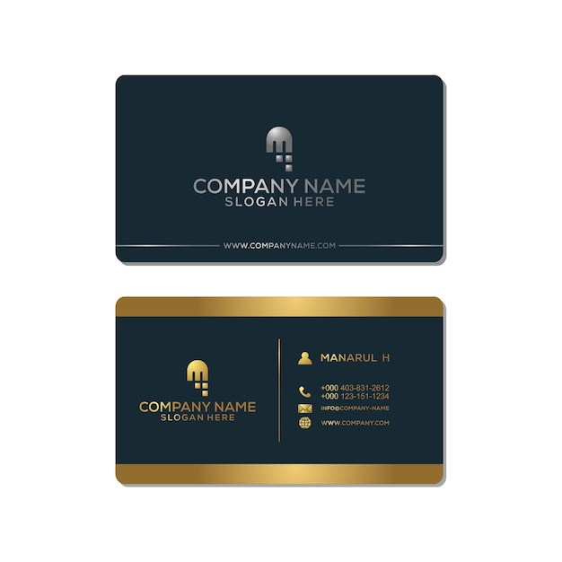 Vector luxury business card in golden style