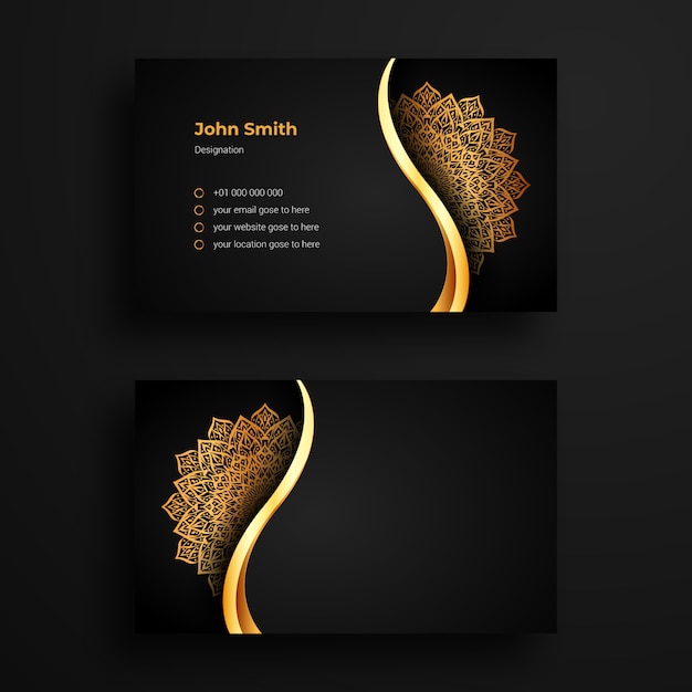 Luxury Business Card  Template With Luxury Ornamental Mandala Arabesque 