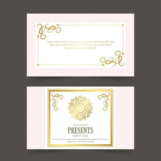 Luxury business card template with Ornaments design