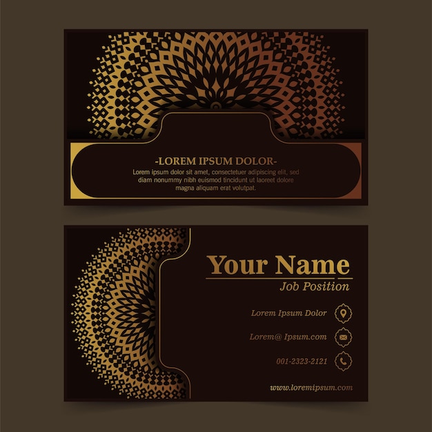 Luxury business card and vintage ornament logo vector template