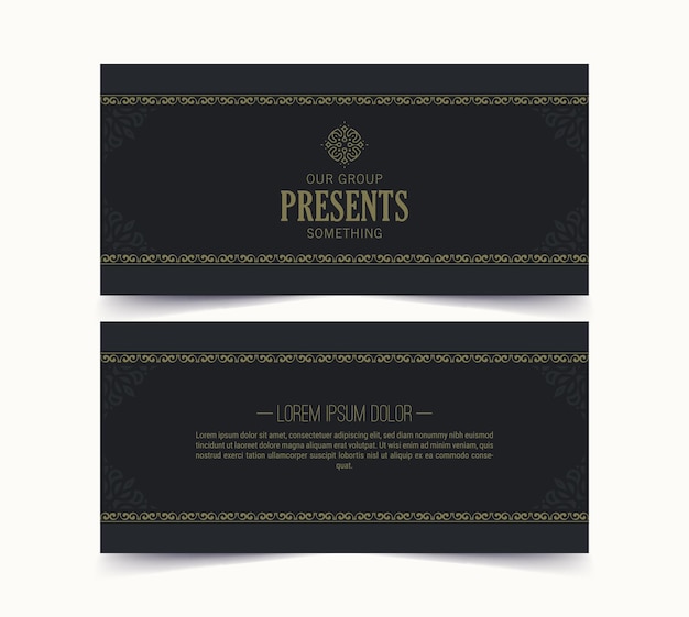 Luxury business card and vintage ornament logo vector template