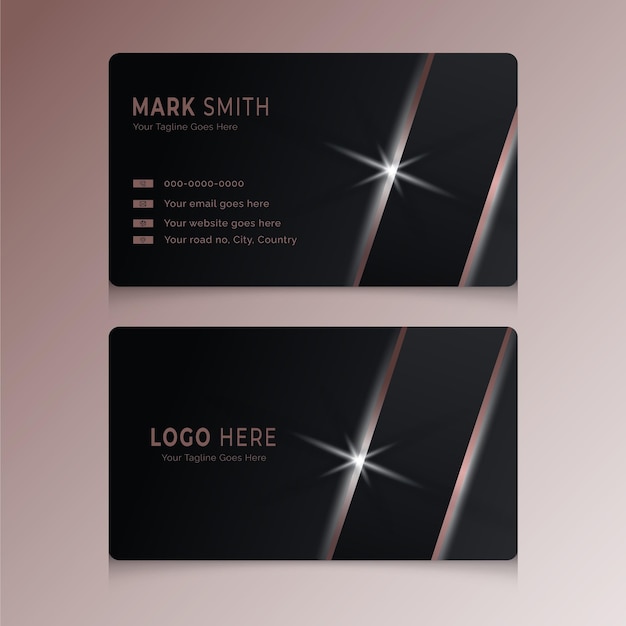 A luxury business card with a diamond glace light design for company official and personal use