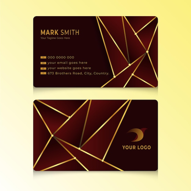 Luxury business card with a gold design on it