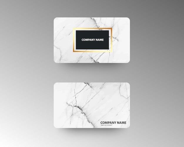 Luxury business cards with marble texture and gold